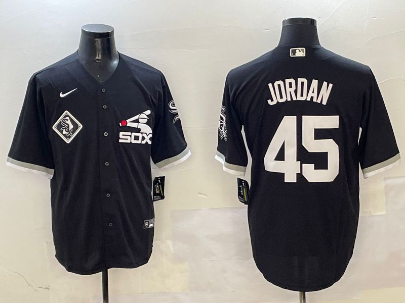 Men Chicago White Sox #45 Jordan Black Game Fashion 2025 Nike MLB Jersey style 3->chicago white sox->MLB Jersey